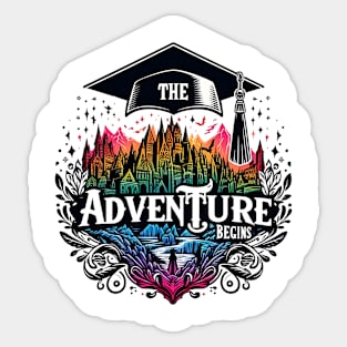 ADVENTURE BEGINS - GRADUATION DAY CELEBRATION Sticker